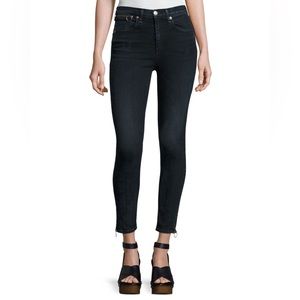 Rag and Bone O Ring Dive Capri Jeans In Black Brook